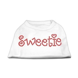 Mirage Pet Products Sweetie Rhinestone Pet Shirt, Medium, White