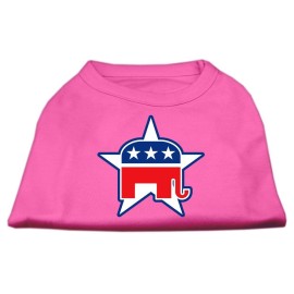 Mirage Pet Products 12-Inch Republican Screen Print Shirt for Pets Medium Bright Pink