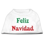 Mirage Pet Products 16-Inch Feliz Navidad Screen Print Shirts for Pets X-Large White