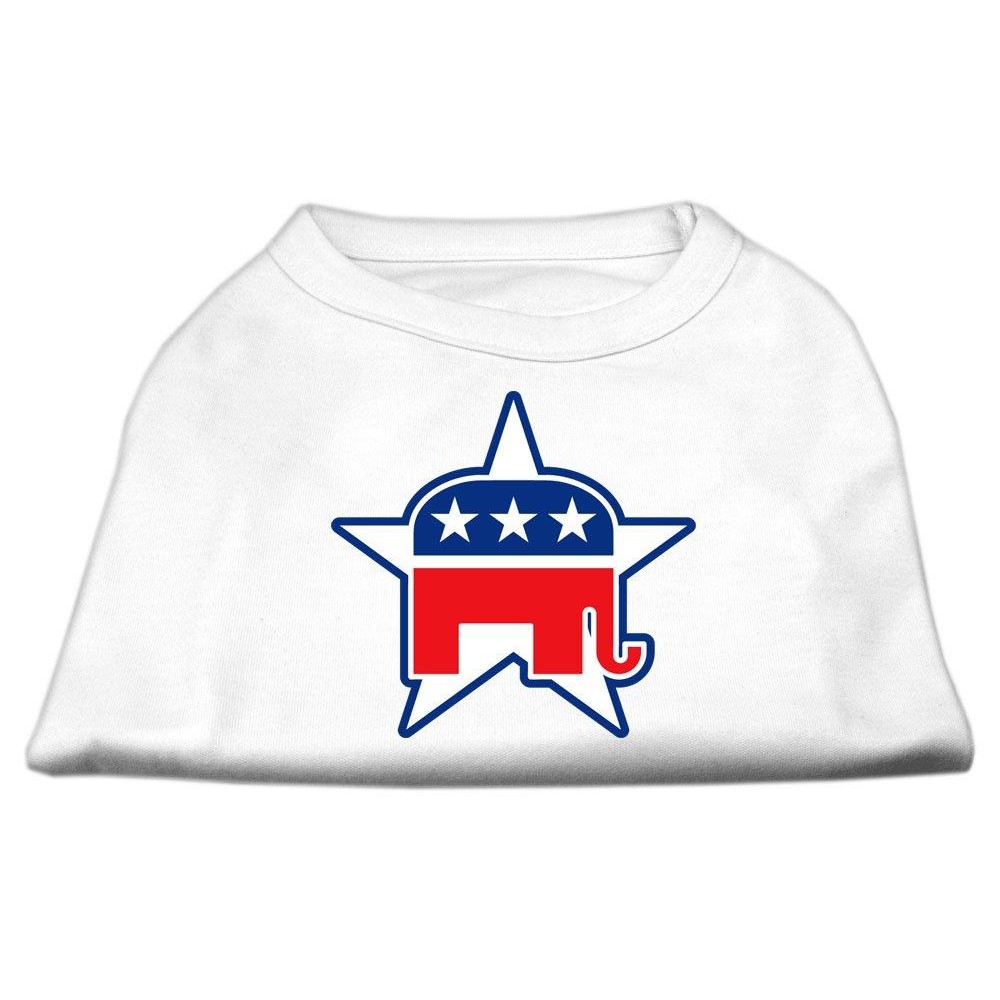 Mirage Pet Products 12-Inch Republican Screen Print Shirt for Pets Medium White
