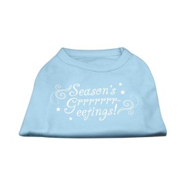 Mirage Pet Products 8-Inch Seasons greetings Screen Print Shirts for Pets X-Small Baby Blue