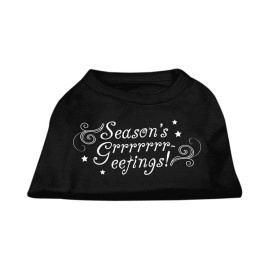 Mirage Pet Products 8-Inch Seasons greetings Screen Print Shirts for Pets X-Small Black