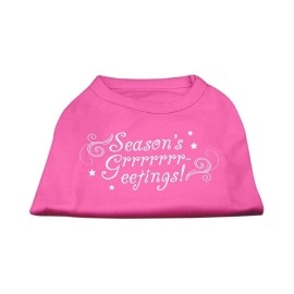Mirage Pet Products 8-Inch Seasons greetings Screen Print Shirts for Pets X-Small Bright Pink