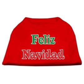 Mirage Pet Products 18-Inch Feliz Navidad Screen Print Shirts for Pets XX-Large Red