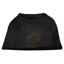 Mirage Pet Products candy cane Rhinestone Shirt Small Black