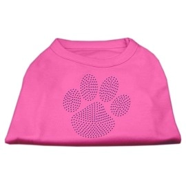 Mirage Pet Products Purple Paw Rhinestud Shirt Large Bright Pink