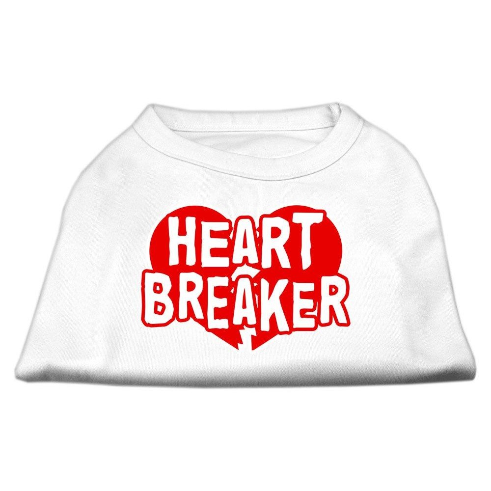 Mirage Pet Products 14-Inch Heart Breaker Screen Print Shirt for Pets Large White