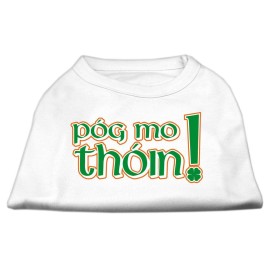 Mirage Pet Products 12-Inch Pog Mo Thoin Screen Print Shirt for Pets Medium White