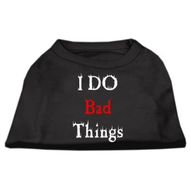 Mirage Pet Products 8-Inch I Do Bad Things Screen Print Shirts for Pets X-Small Black