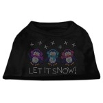 Mirage Pet Products 10-Inch Let it Snow Penguins Rhinestone Print Shirt for Pets Small Black