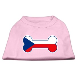 Mirage Pet Products Bone Shaped czech Republic Flag Screen Print Shirts Light Pink S (10)