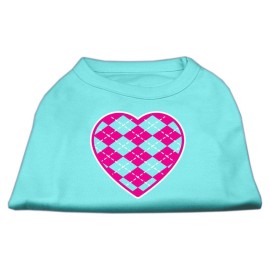 Mirage Pet Products Argyle Heart Pink Screen Print Shirt Black (14)