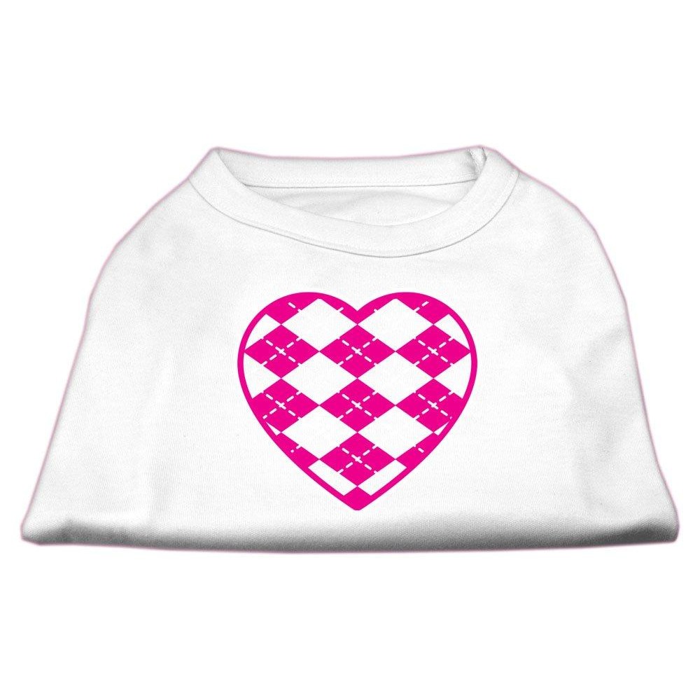 Mirage Pet Products Argyle Heart Pink Screen Print Shirt White L (14)