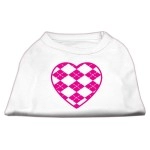 Mirage Pet Products Argyle Heart Pink Screen Print Shirt White L (14)