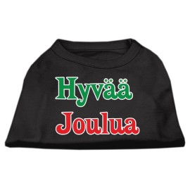 Mirage Pet Products 10-Inch Hyvaa Joulua Screen Print Shirts for Pets Small Black