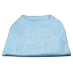 Mirage Pet Products 12-Inch Its All About Me Rhinestone Print Shirt for Pets Medium Baby Blue