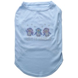 Mirage Pet Products 18-Inch Let it Snow Penguins Rhinestone Print Shirt for Pets XX-Large Baby Blue