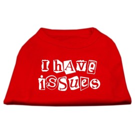 Mirage Pet Products 14-Inch I Have Issues Screen Printed Dog Shirts Large Red