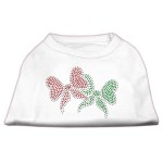 Mirage Pet Products 12-Inch christmas Bows Rhinestone Print Shirt for Pets Medium White