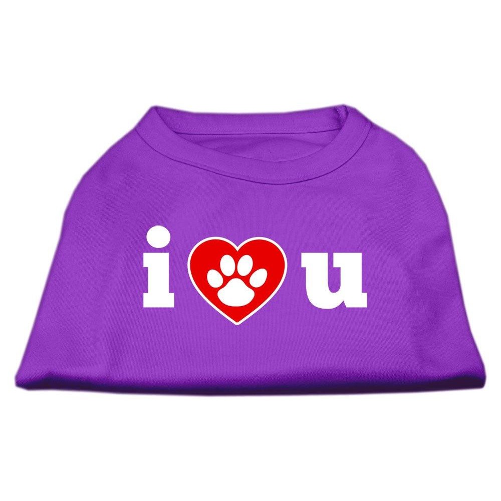 Mirage Pet Products 12-Inch I Love U Screen Print Shirt for Pets Medium Purple