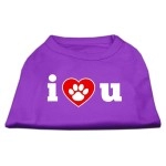 Mirage Pet Products 12-Inch I Love U Screen Print Shirt for Pets Medium Purple