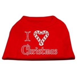 Mirage Pet Products 14-Inch I Heart christmas Screen Print Shirts for Pets Large Red