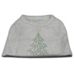 Mirage Pet Products 12-Inch christmas Tree Rhinestone Print Shirt for Pets Medium grey