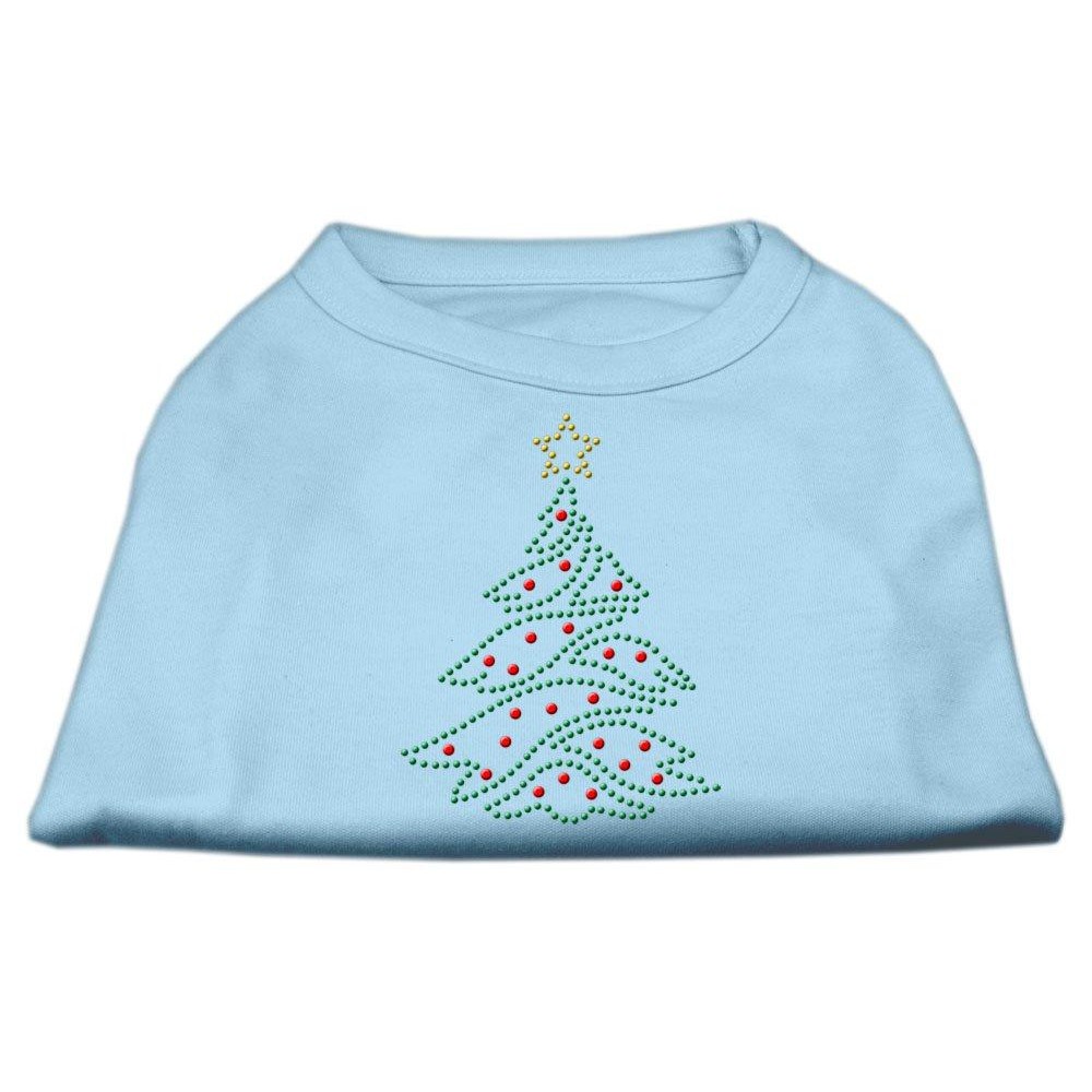 Mirage Pet Products 16-Inch christmas Tree Rhinestone Print Shirt for Pets X-Large Baby Blue