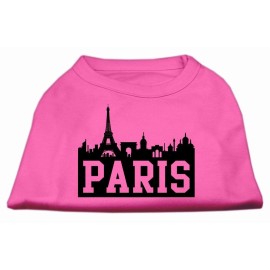 Mirage Pet Products 20-Inch Paris Skyline Screen Print Shirt for Pets 3X-Large Bright Pink
