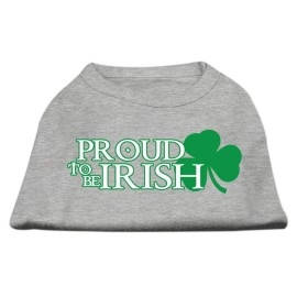 Mirage Pet Products 18-Inch Proud To Be Irish Screen Print Shirt for Pets XX-Large grey