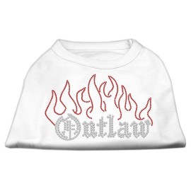 Mirage Pet Products Outlaw Rhinestone Shirt Large White