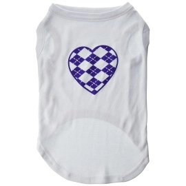 Mirage Pet Products Argyle Heart Purple Screen Print Shirt White XL (16)