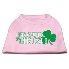 Mirage Pet Products 20-Inch Proud To Be Irish Screen Print Shirt for Pets 3X-Large Light Pink