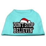 Mirage Pet Products 8-Inch Dont Stop Believin Screenprint Shirts for Pets X-Small Baby Blue