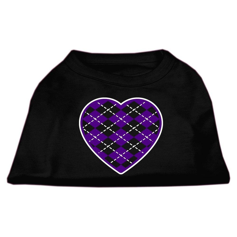 Mirage Pet Products Argyle Heart Purple Screen Print Shirt Black XXL (18)