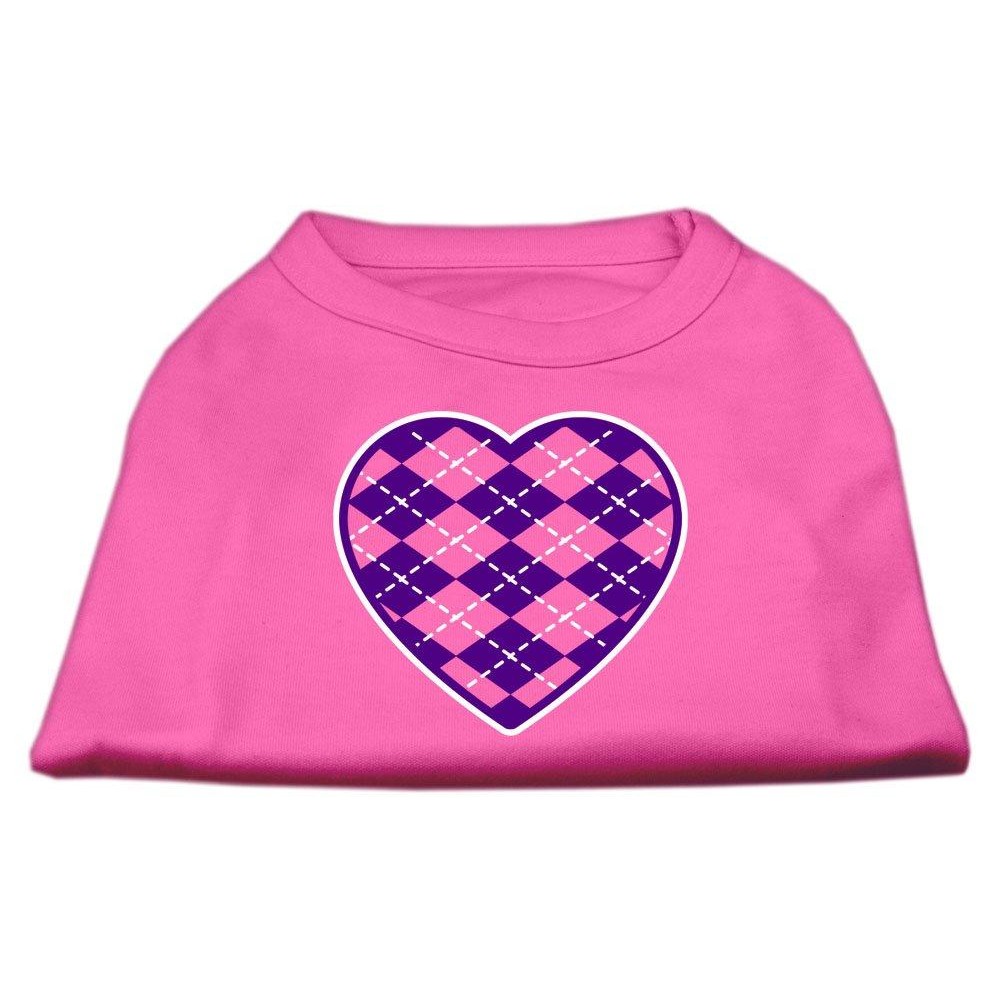 Mirage Pet Products Argyle Heart Purple Screen Print Shirt Bright Pink XXL (18)