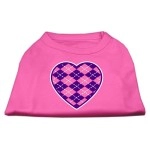 Mirage Pet Products Argyle Heart Purple Screen Print Shirt Bright Pink XXL (18)