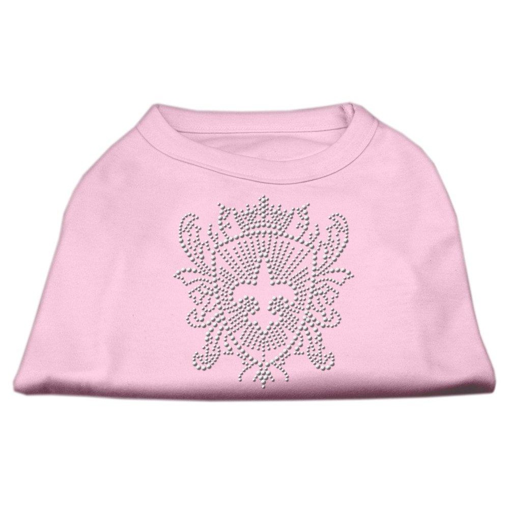 Mirage Pet Products Rhinestone Fleur De Lis Shield Pet Shirt Large Light Pink