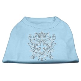 Mirage Pet Products Rhinestone Fleur De Lis Shield Pet Shirt Medium Baby Blue