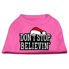 Mirage Pet Products 18-Inch Dont Stop Believin Screenprint Shirts for Pets XX-Large Bright Pink