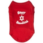 Mirage Pet Products 12-Inch Happy Hanukkah Screen Print Shirts for Pets Medium Red