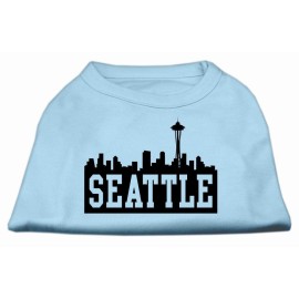 Mirage Pet Products 14-Inch Seattle Skyline Screen Print Shirt for Pets Large Baby Blue