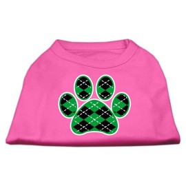 Mirage Pet Products Argyle Paw green Screen Print Shirt Bright Pink Med (12)