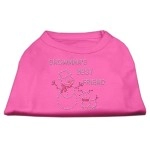 Mirage Pet Products 12-Inch Snowmans Best Friend Rhinestone Print Shirt for Pets Medium Bright Pink