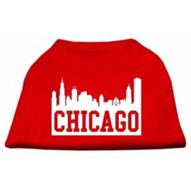 Mirage Pet Products 14-Inch chicago Skyline Screen Print Shirt for Pets Large Red