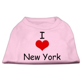 Mirage Pet Products 10-Inch I Love New York Screen Print Shirts for Pets Small Pink