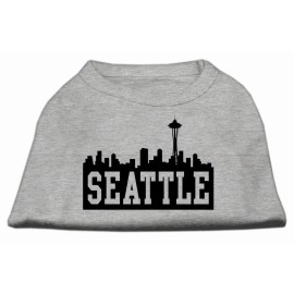 Mirage Pet Products 16-Inch Seattle Skyline Screen Print Shirt for Pets X-Large grey