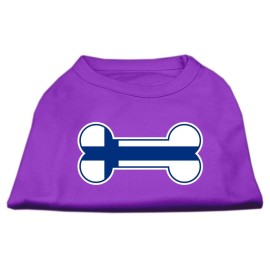 Mirage Pet Products Bone Shaped Finland Flag Screen Print Shirts Purple S (10)