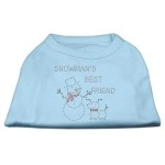 Mirage Pet Products 8-Inch Snowmans Best Friend Rhinestone Print Shirt for Pets X-Small Baby Blue