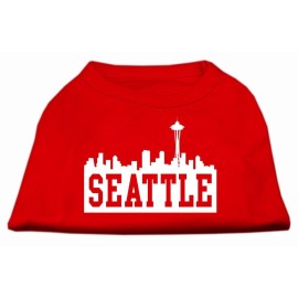 Mirage Pet Products 16-Inch Seattle Skyline Screen Print Shirt for Pets X-Large Red